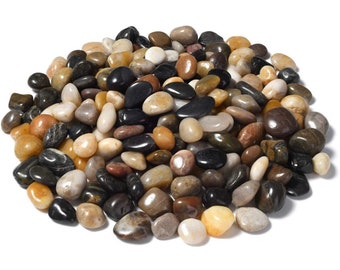 Pebbles - Garden Stones - 1lb smooth polished River stones for crafts, plants, and tanks!