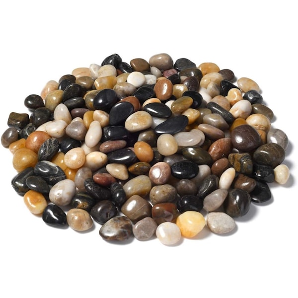 Pebbles - Garden Stones - 1lb smooth polished River stones for crafts, plants, and tanks!