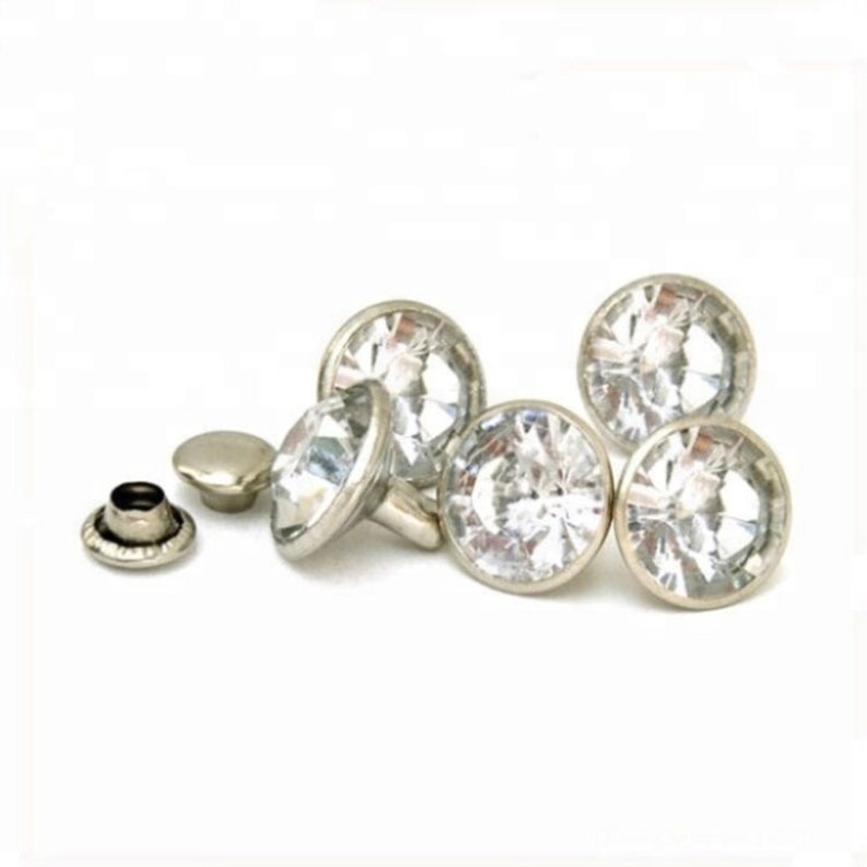 Transparent Rivets Clear Rhinestone Rivets - 10mm 9mm 8mm 7mm 6mm 5mm 4mm Crystal Rivets ...