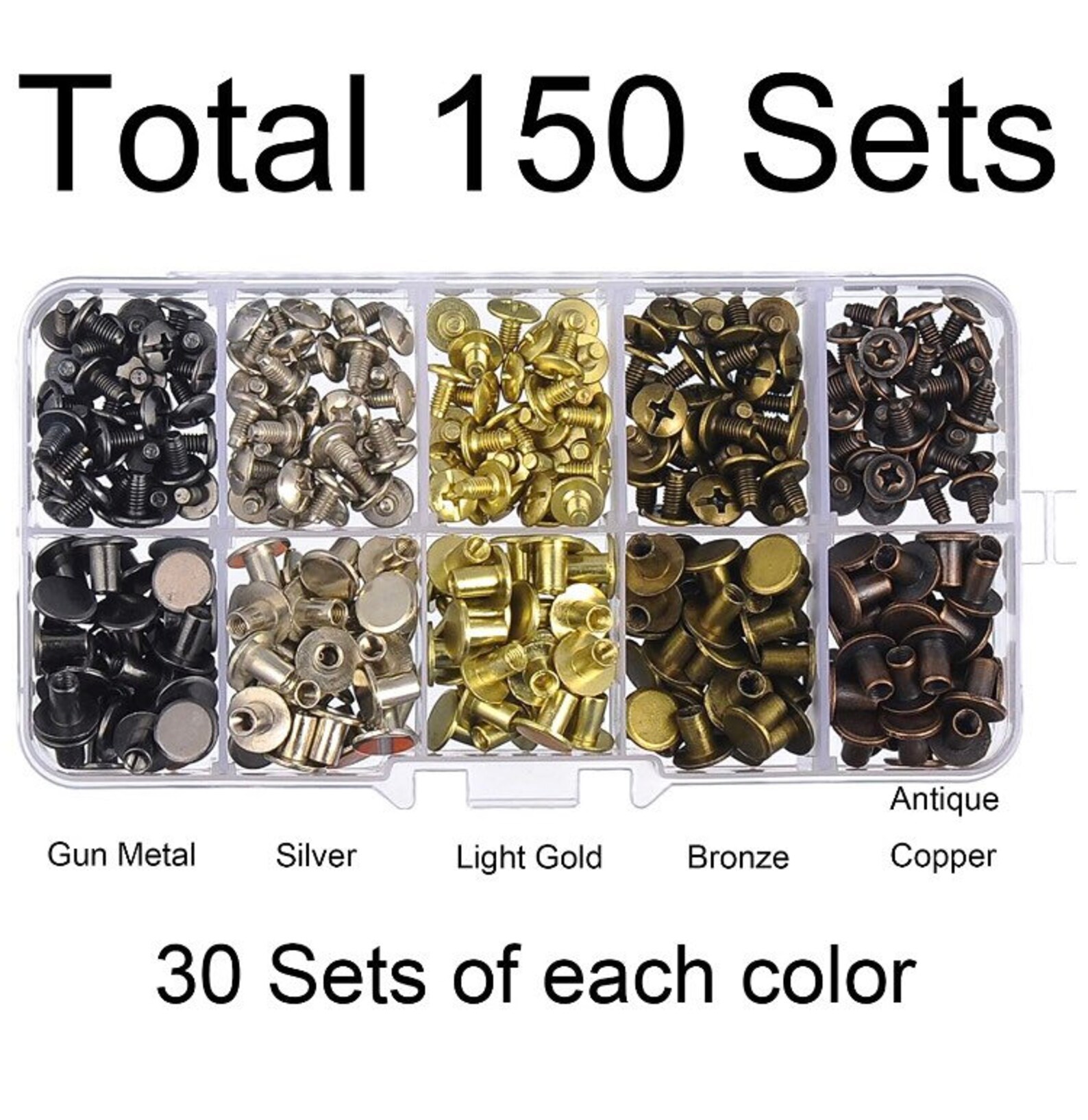 Red Rivet Kit Chicago Screw Rivet Kit 5/16” - 150ct 5 Colors - Easy Install! No Tools ...