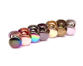 Rivets for Leather and Crafts - 50ct Small Medium Large Cap Rivets - 4mm 6mm 8mm Sizes Available - Fast and Free Shipping! -P