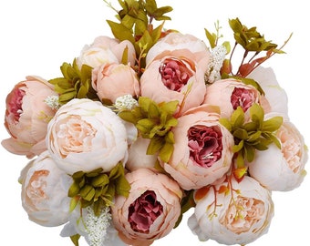 Vintage Peonies -  Artificial Peony Flowers - Peony Bouquet Flowers - Silk Peony Flowers - Floral Stems - Artificial Peonies -P