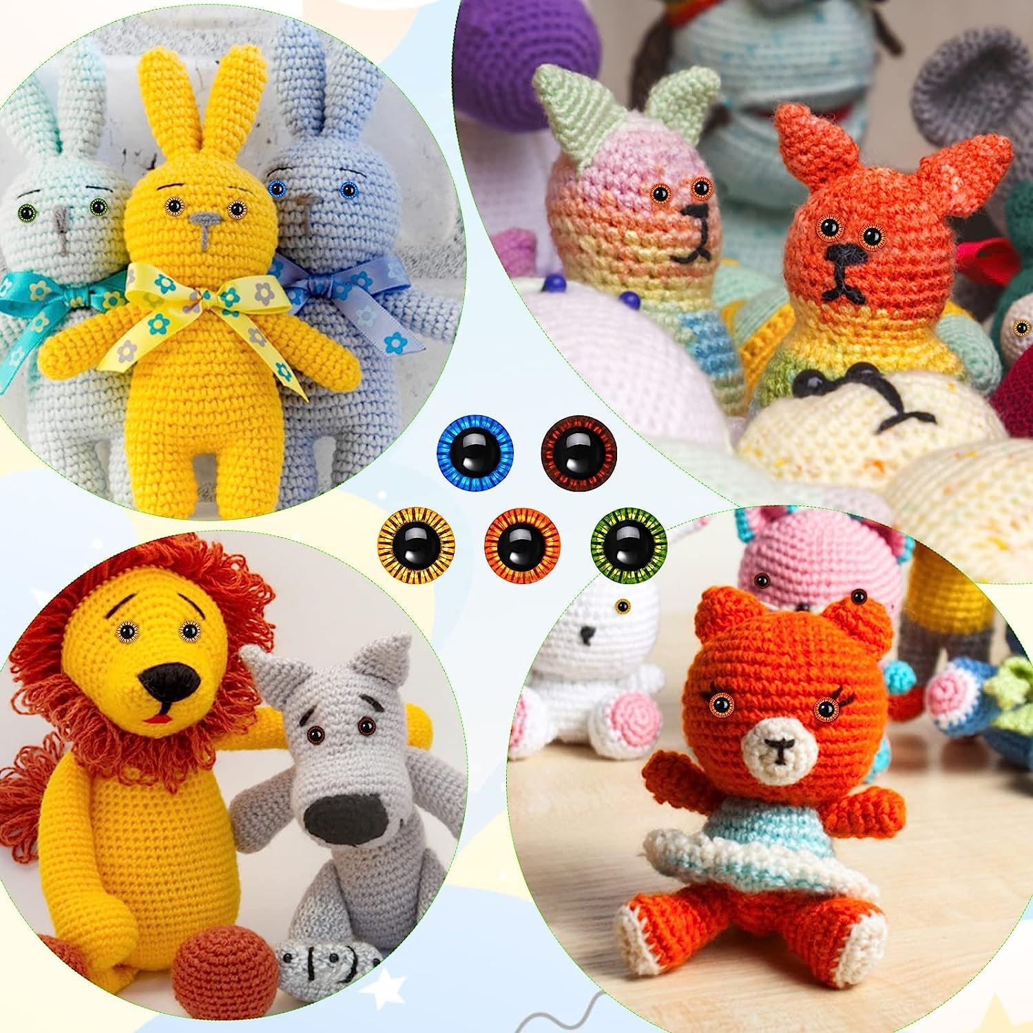 Sicherheitsaugen Für Amigurumi – 20 Mm, Schwarz, 40 Augen + 40 Unterlegscheiben, Für Häkeltiere & Puppen