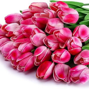 Tulip Flowers Tulips Real Touch Tulips Artificial Flowers Floral Stems Artificial Tulips P Double Pink