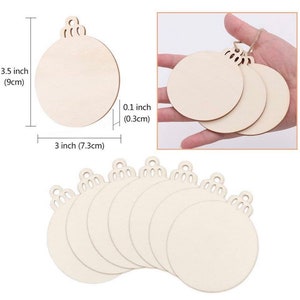 Wooden ornament blanks predrilled holes Great for Trees, Wreaths, Gifts, Decor, and Crafts 3.5 image 7