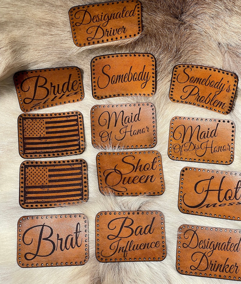 Custom Leather Patches- Genuine Leather Patches- Personalized Patches ...
