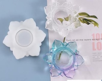 Molde para portavelas de flor de loto 3D