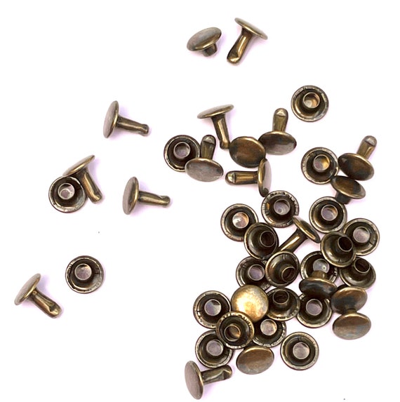 Rivets en bronze pour cuir 100ct 4mm 6mm 8mm Petits goujons de rivets en  bronze Expédition rapide depuis les États-Unis 1 -  France