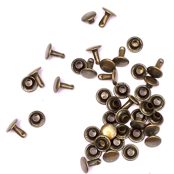 Rivets en bronze pour cuir - 100ct 4mm 6mm 8mm Petits goujons de rivets en bronze - Expédition rapide depuis les États-Unis ! -1