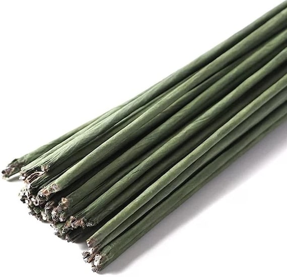 50 Stems Large-gauge length 12 X 3 Mm Floral Wire Flower Stem Artificial,  Artificial Stems, Floral Stem, Green Wire Stems. 