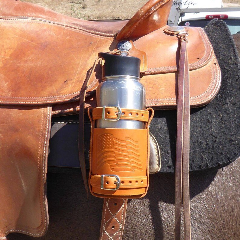 American Flag Adjustable Drink Holder, Saddle Horn Drink Holder, Belt