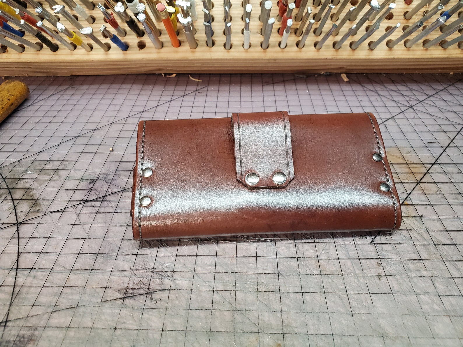 Hand Carved Leather Cell Phone Holster Barbed Wire Pattern Etsy Canada