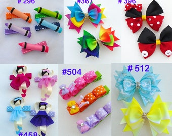 hair clip set, hair bow, barrett,  hair clip, simply2cute, hair accesories, bows ,  head band, ribbon sculpture