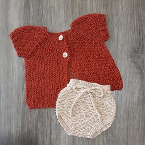 Hand Made Knit Cotton Vest Bloomer Baby Summer Set