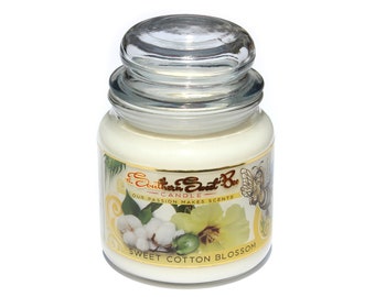 Sweet Cotton Blossom Beeswax Candle - 16 oz Ounce - 40 Hour Burn Time - Beeswax Candle Made in USA