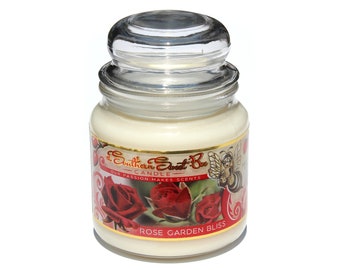Rose Garden Bliss Beeswax Candle - 16 oz Ounce - 40 Hour Burn Time - Beeswax Candle Made in USA
