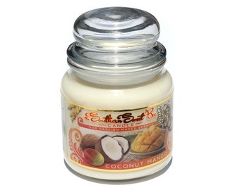 Coconut Mango Beeswax Candle - 16 oz Ounce - 40 Hour Burn Time - Beeswax Candle Made in USA