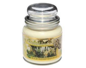 Wild Honeysuckle Blossom Beeswax Candle - 16 oz Ounce - 40 Hour Burn Time - Beeswax Candle Made in USA