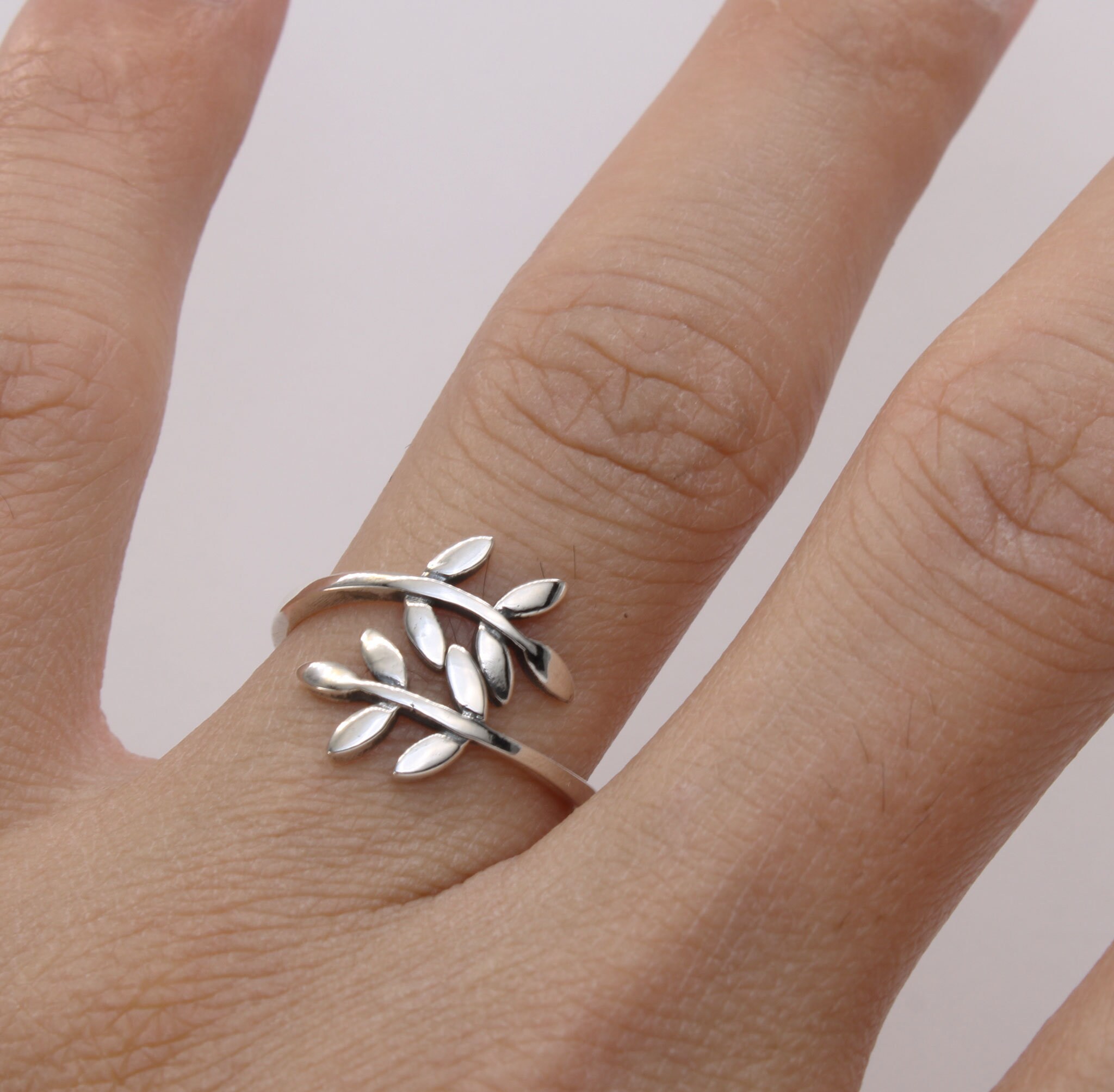 Sterling silver cheap leaf ring