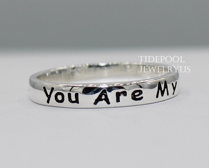 Sterling Silver You Are My Sunshine Engraved Ring Thumb Ring Etsy