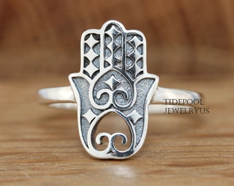 Princess Kylie Oxidized 925 Sterling Silver Hamsa Hand Stamp Ring Princess Kylie Oxidized 925 Sterling Silver Hamsa Hand Stamp Ring