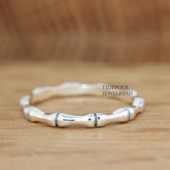 Sterling Silver Bamboo Ring Thumb Ring Band Ring Stackable Ring