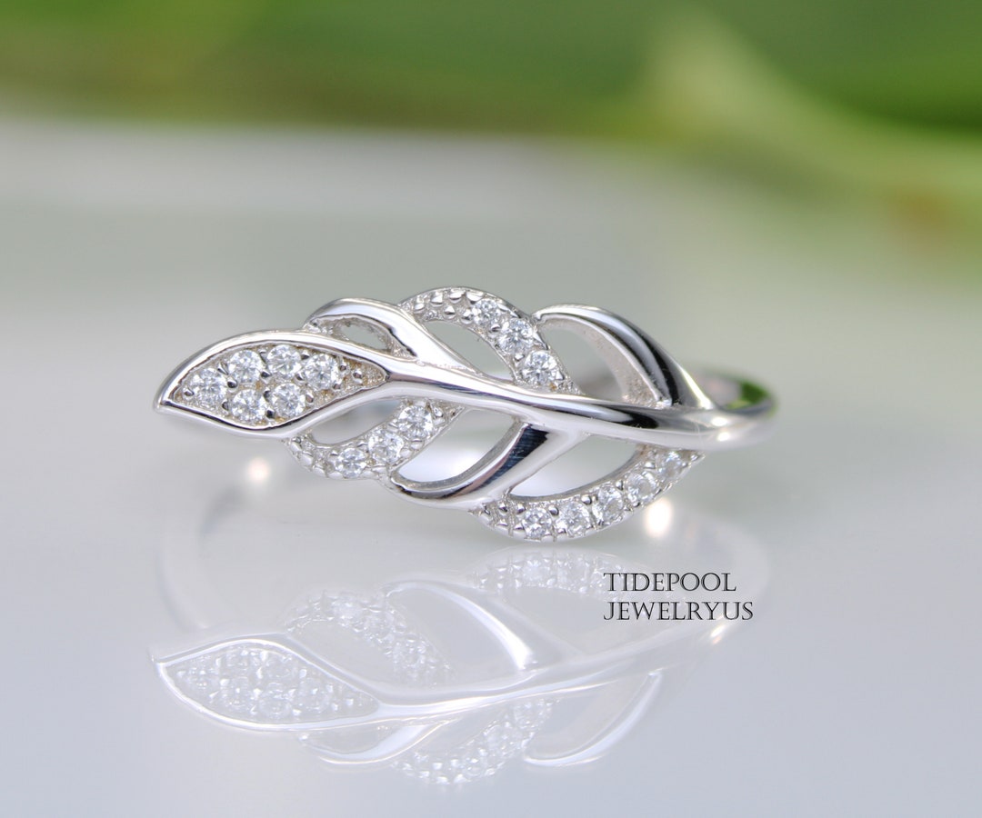 Dainty Leaf CZ Ring Wrap Leaf Ring Vine Leaf Ring Gift for Etsy