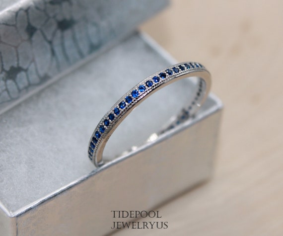 Full Eternity Sapphire 2 Mm Band Ring 
