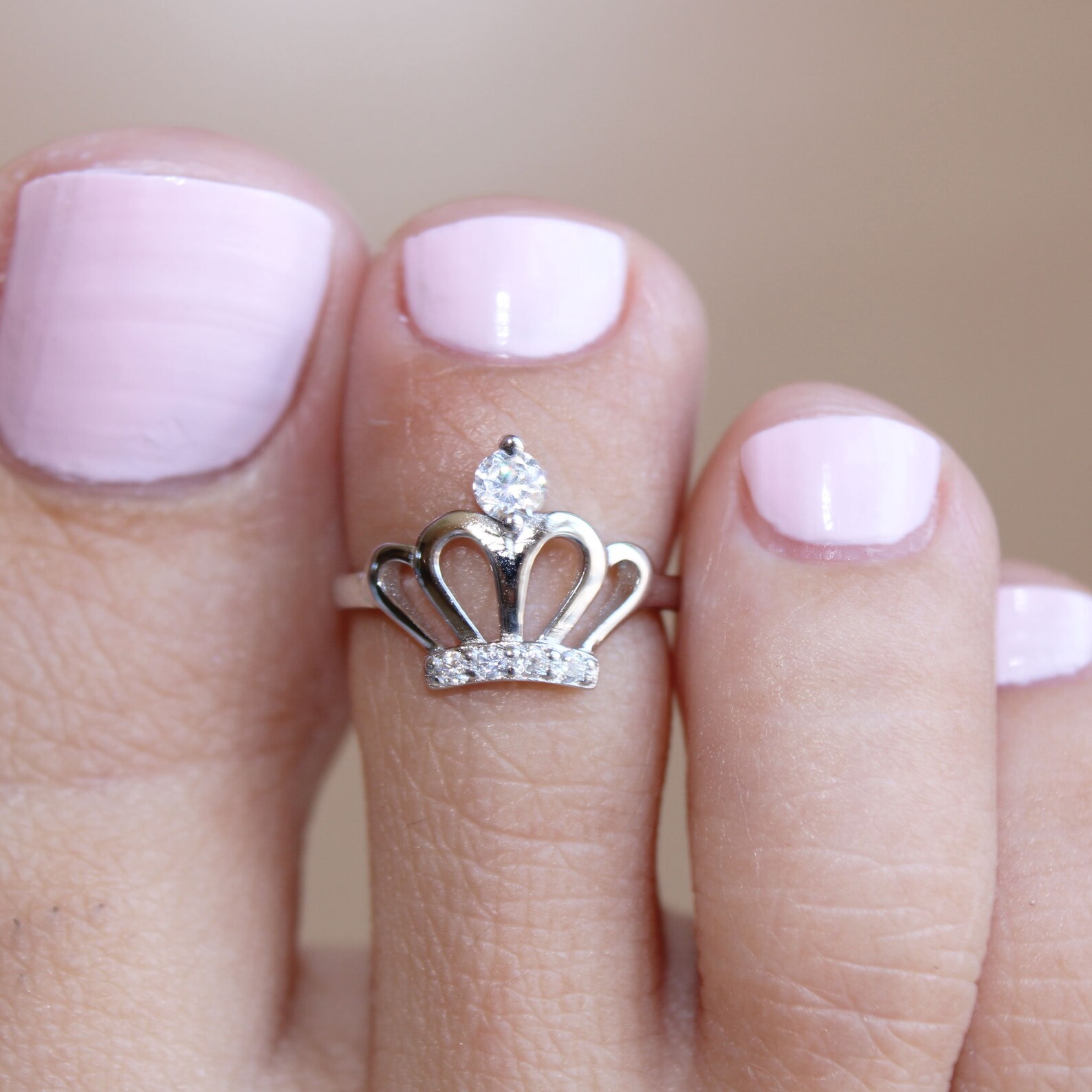 Adjustable Toe Ring Crown CZ Sterling Silver Ring Midi Ring Etsy