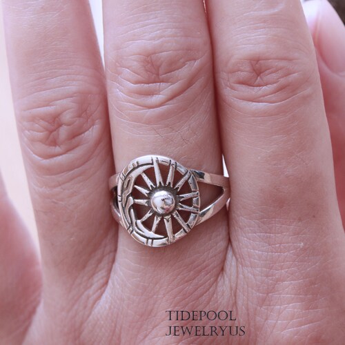 Moon and Sun Sterling Silver Ring 