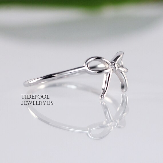 Dainty bow best sale ring