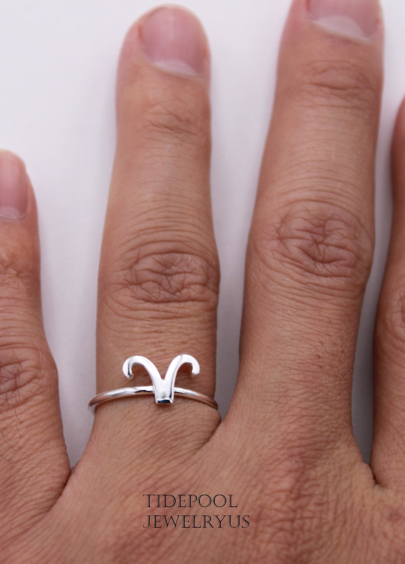 Zodiac sign Birthday Ring Zodiac sign Aries Ring in Sterling Silver Horoscope Friendship Ring Family Ring Zodiac symbol Birthday Gift