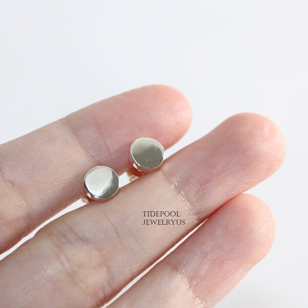 Circle Stud Earrings Etsy