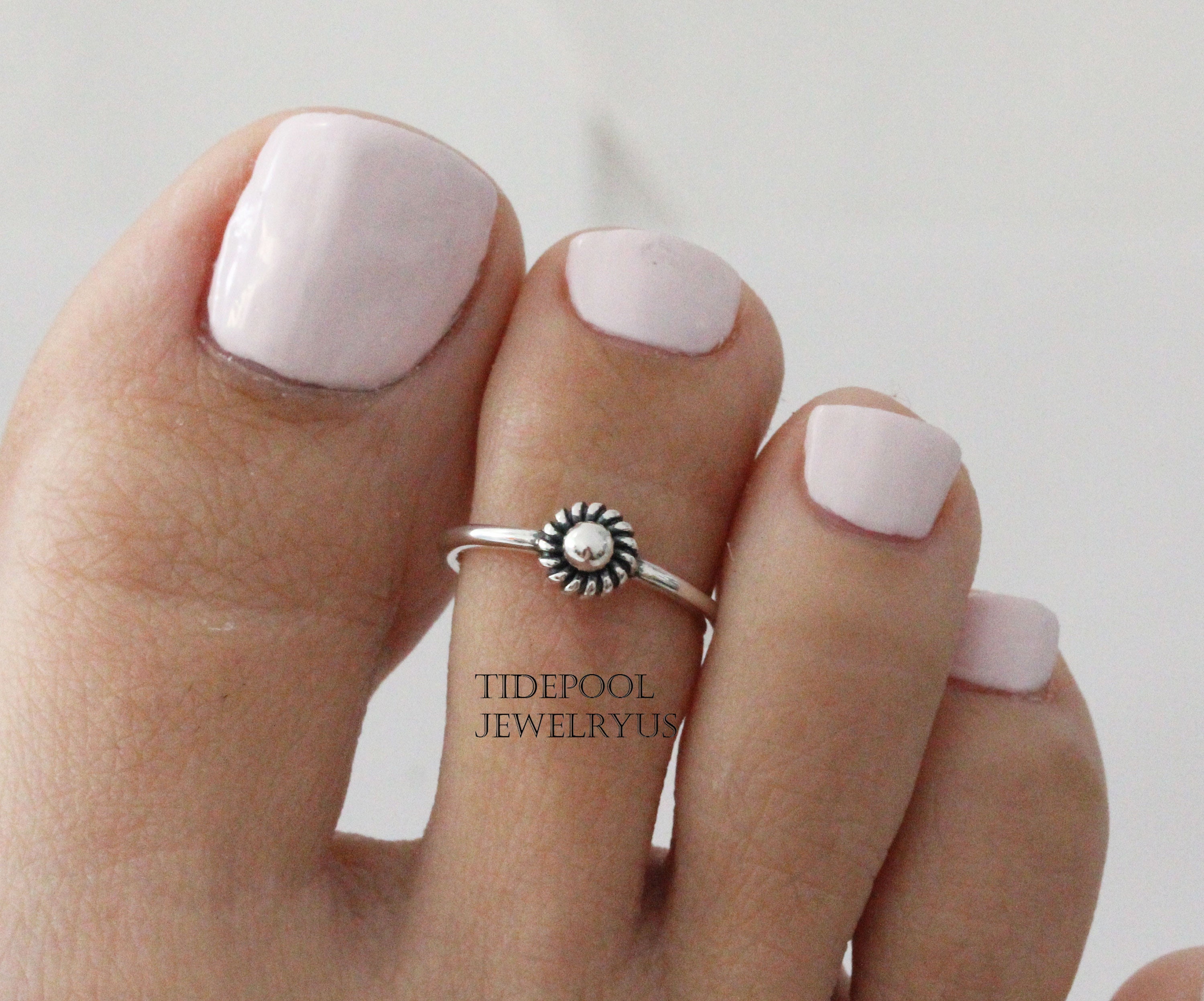 Wave Band Toe Ring Silver