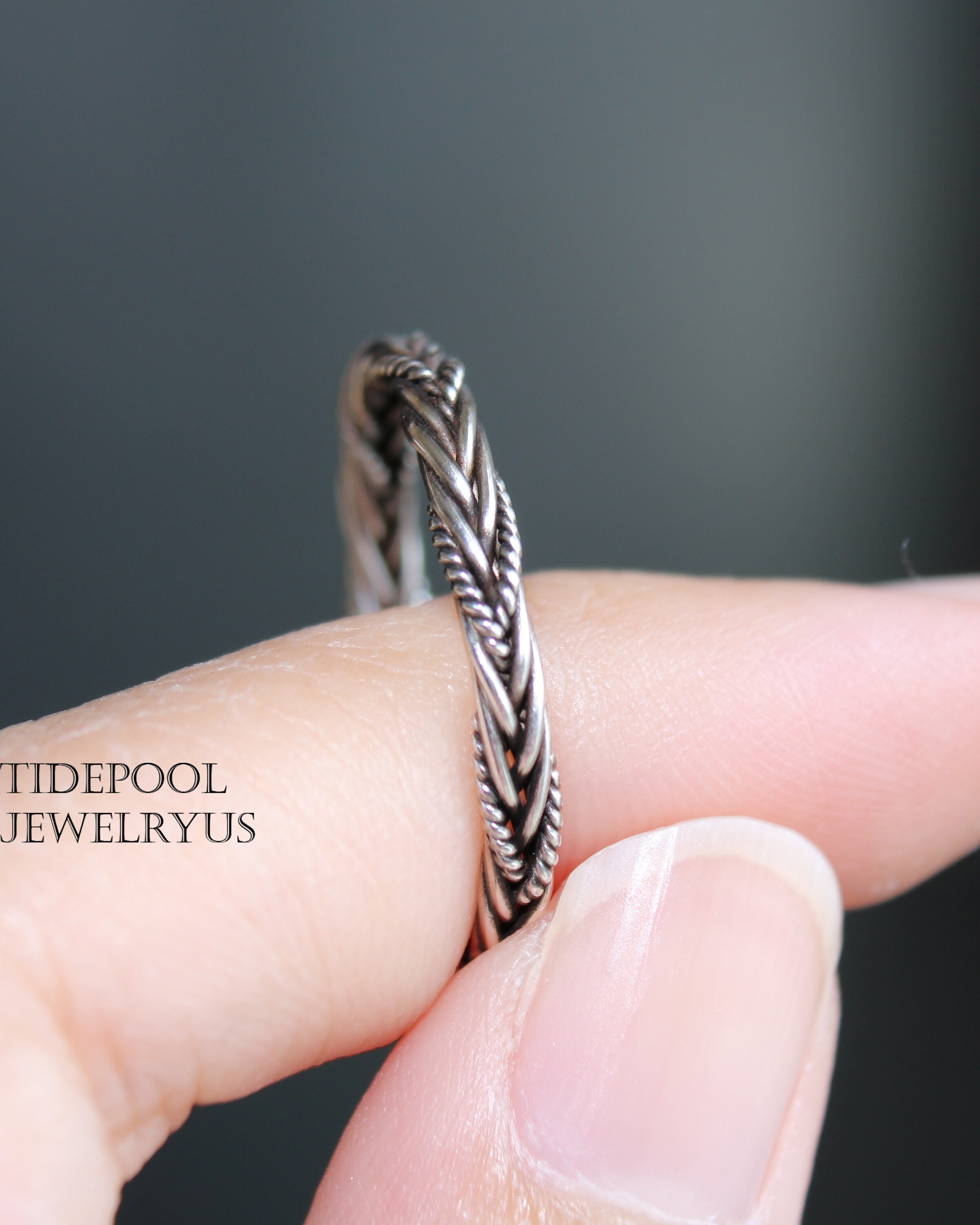 Size 4 Thumb or Pinky Ring 925 Sterling Silver Twisted Rope Love Knot Knuckle Midi Size 4 Thumb or Pinky Ring 925 Sterling Silver Twisted Rope Love Knot Knuckle Midi