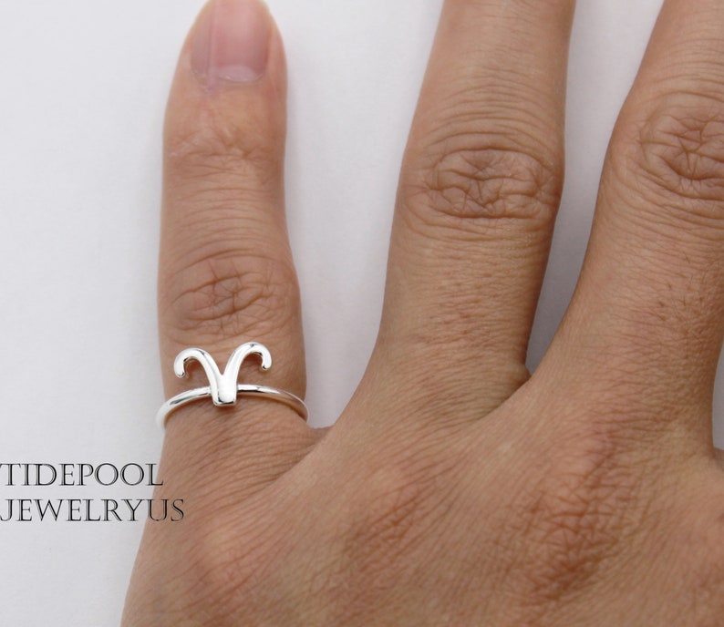 Zodiac sign Birthday Ring Zodiac sign Aries Ring in Sterling Silver Horoscope Friendship Ring Family Ring Zodiac symbol Birthday Gift