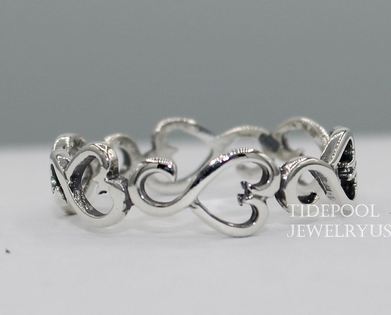 Promise Ring Dainty band Ring Twisted Ring Infinity For Her Infinity heart band Ring Friendship Ring Sterling Silver 925 thumb Ring