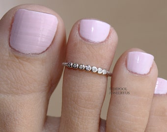 TVS-JEWELS 925 Sterling Silver Adjustable Bypass Womens Toe Ring With White CZ