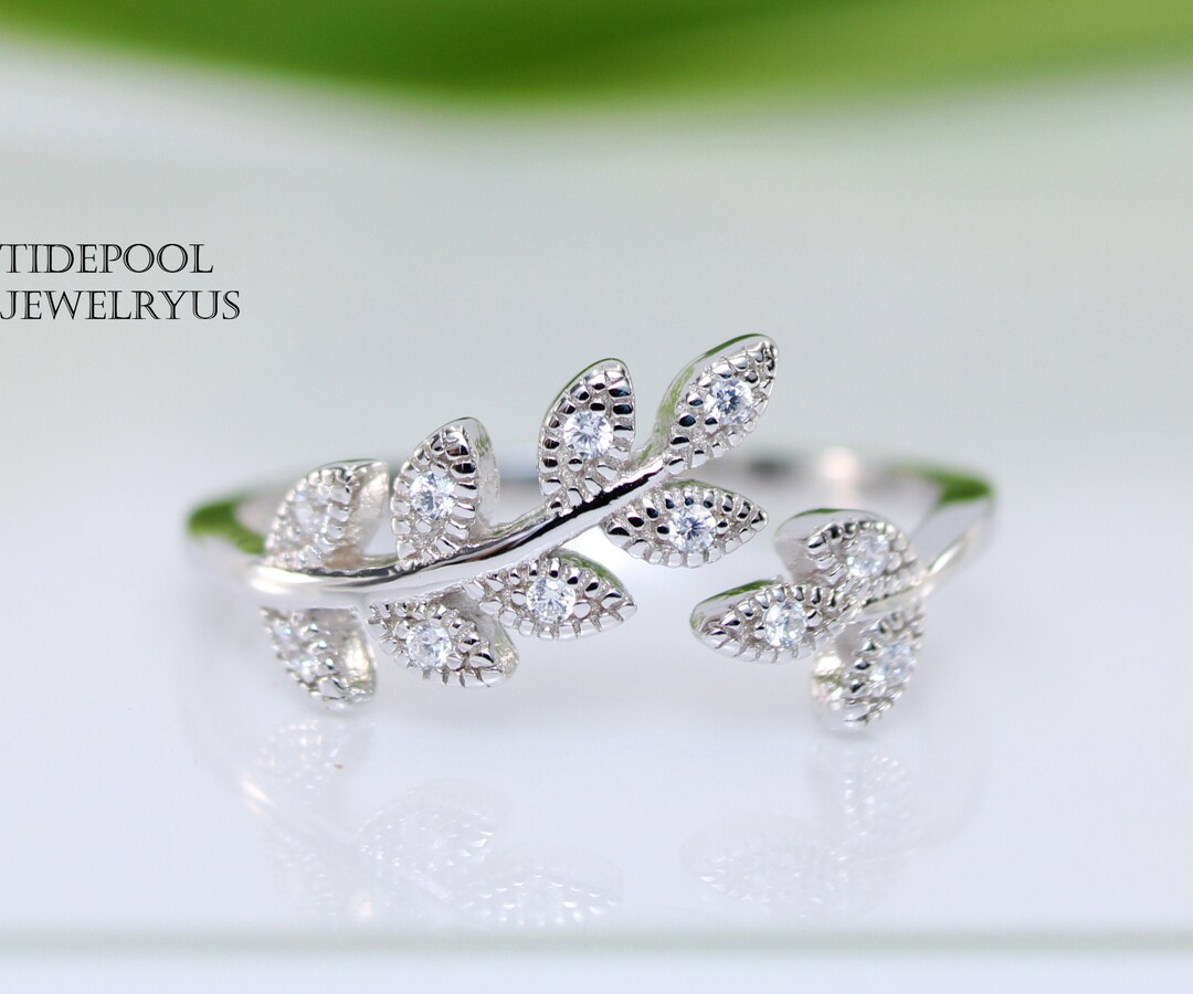 Dainty Leaf Wrap Adjustable Ring, Wrap Leaf Ring, Vine Leaf Ring, Gift