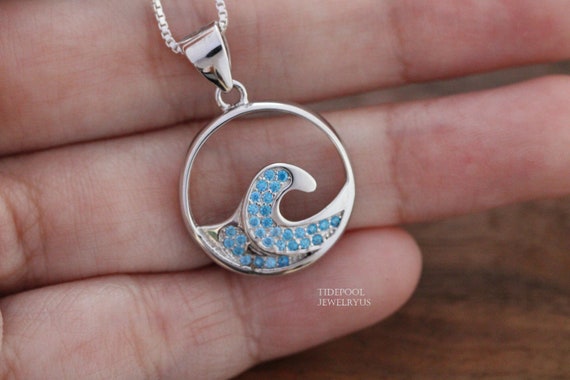 Blue topaz store necklace etsy