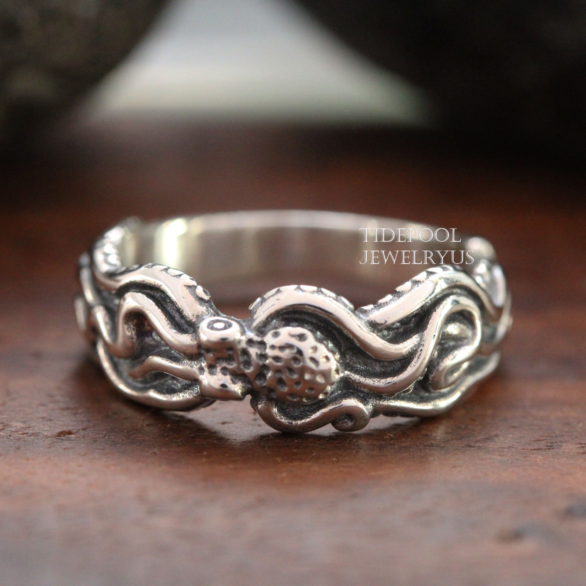 Antique Silver Octopus Ring Men Women Ring Vintage Jewelry for Party Cocktail 