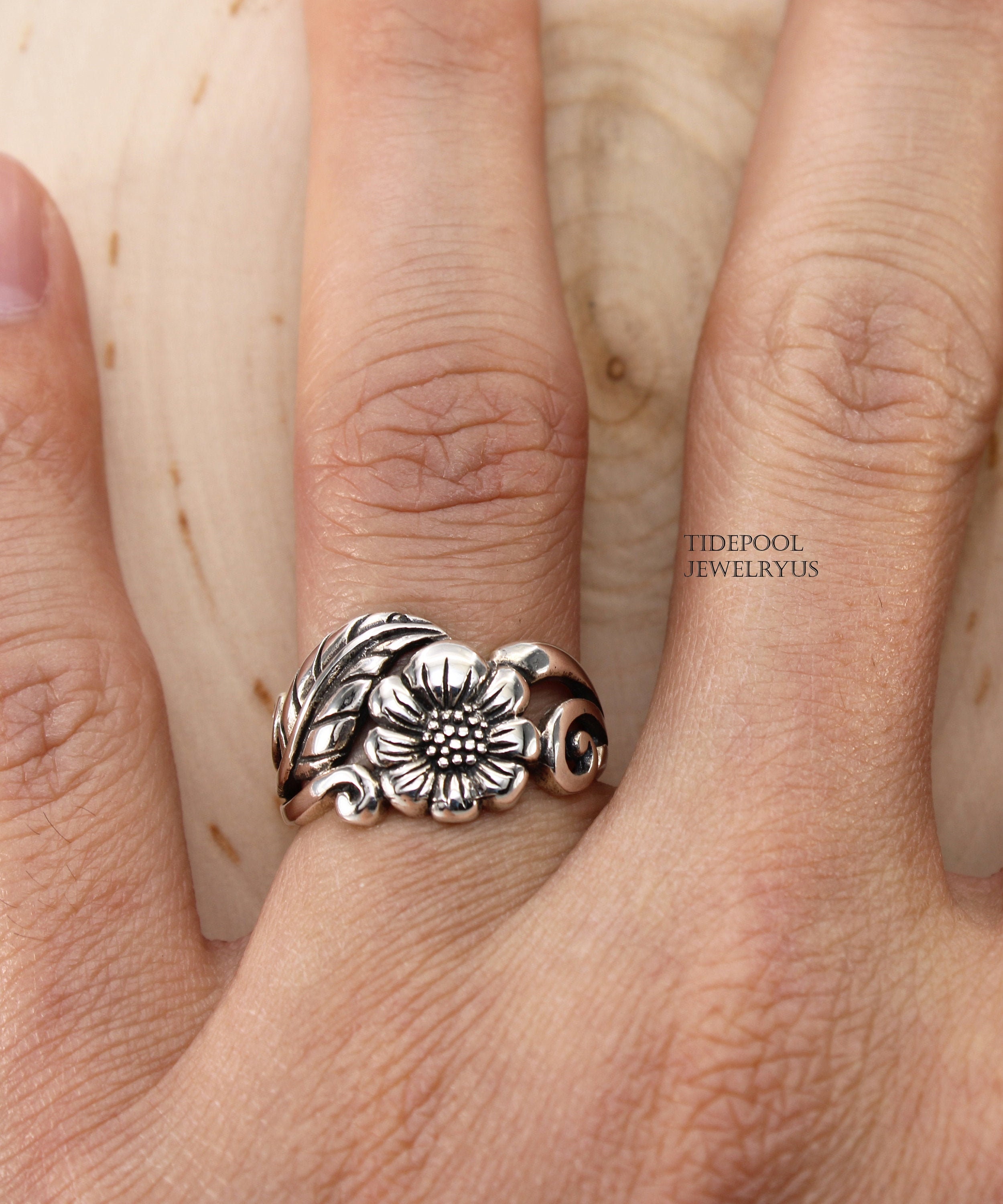 Sterling Silver Sunflower Ring 