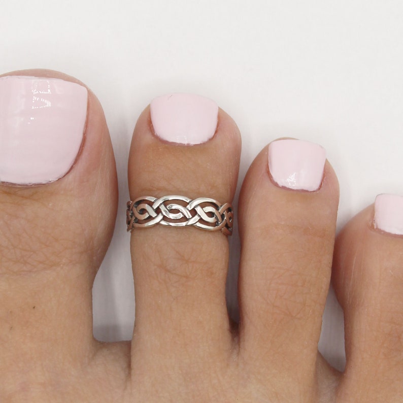 celtic midi ring adjustable ring open toe ring Adjustable Toe Celtic Braided Knot Ring Celtic toe ring Irish toe ring