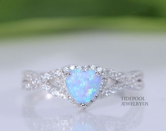 Blue opal heart best sale ring
