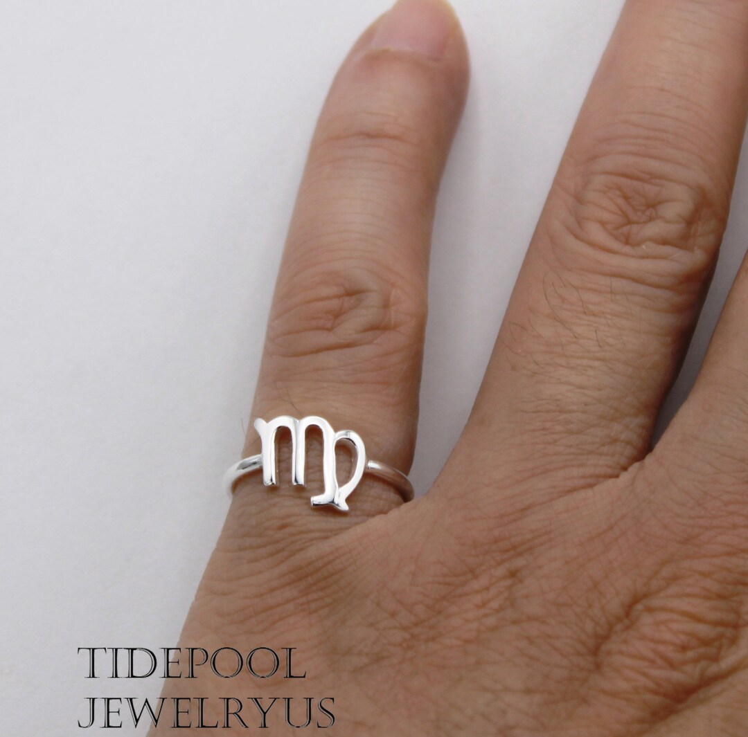 Sterling Silver Zodiac Sign Virgo Ring Zodiac Sign Etsy