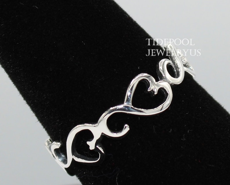 Promise Ring Dainty band Ring Twisted Ring Infinity For Her Infinity heart band Ring Friendship Ring Sterling Silver 925 thumb Ring