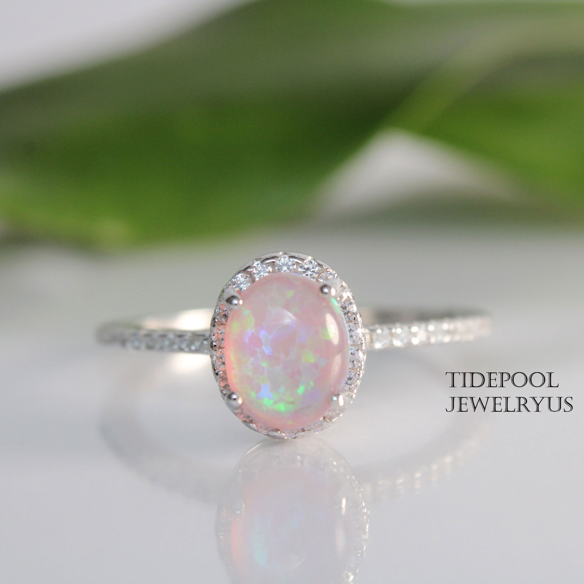 Ring For Love White Opal Ring,White Opal Copper Hexagon Gemstone Ring,18k Gold Plated Solitaire Ring 925 Sterling Silver Ring Prong Ring