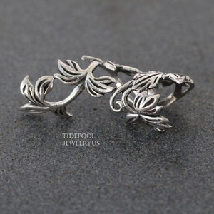 Sterling Silver leaves ear cuff, non-piercing ear cuff, gift for her