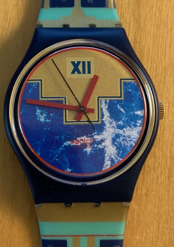 小物などお買い得な福袋 腕時計 GV128 34mm Watch Silicone Blue/Violet Up Mixed Originals Swatch New スウォッチ 腕時計 Swatch blue watch for - Gem
