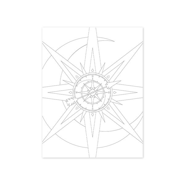 Celestial Compass SVG | Digital Download | Printable Coloring Page